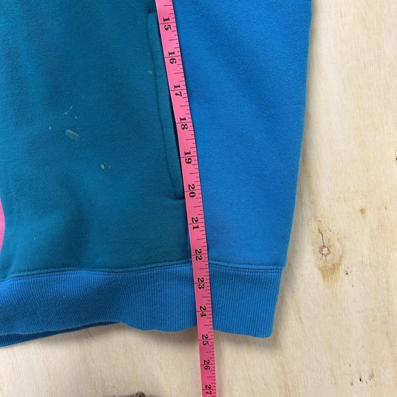 Teddy Fresh Hoodie Mens Large Multicolor Fleece Pullover Colorblock Sweatshirt - Picture 5 of 9